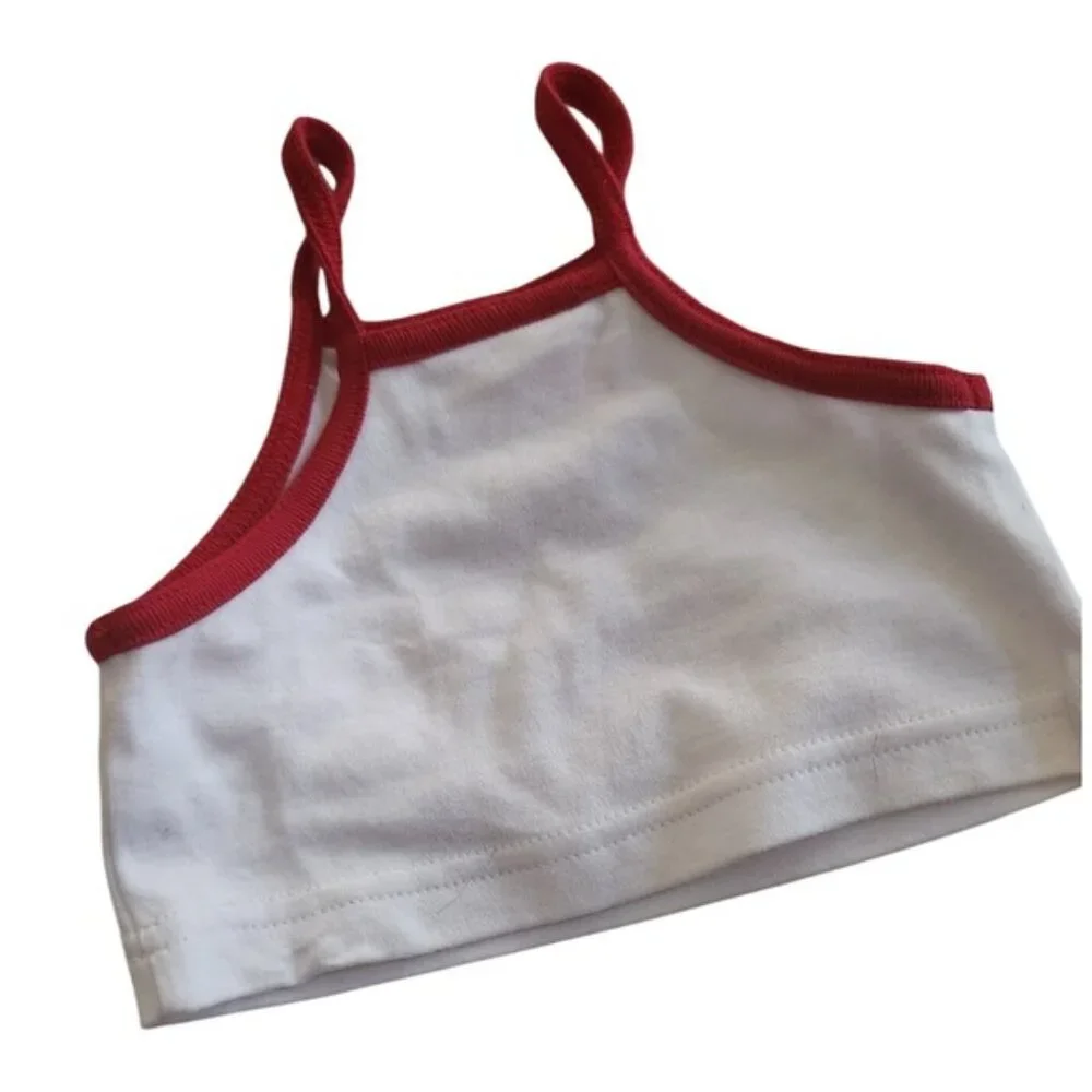 Disney Winnie the Pooh Baby Crop Top Red 3M(fits 12-18m) Girl's White Sleeveless